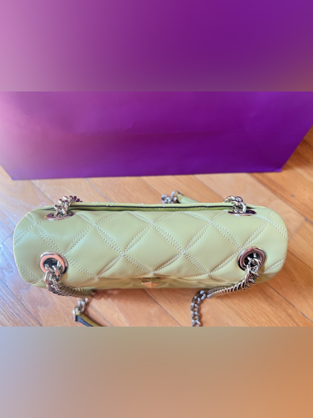 Kate Spade Yellow Green Frosty Lime Natalia Small Flap Crossbody - Picture 5 of 13